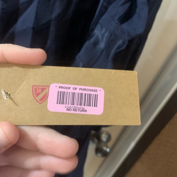 Cremieux Navy Selina Striped Tulip Sleeve Satin Dress size Large - Picture 6 of 11